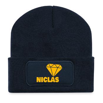 Diamond Niclas - Recycled Patch Beanie - french navy - Front