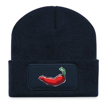 Chilli Chipotle Chilischote Jalapeno Scharf Chili - Recycelte Patch Beanie - French Navy - Vorne