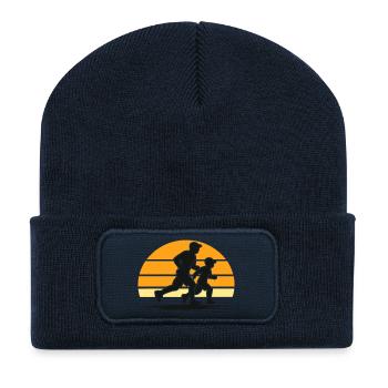 Sports with dad for Father's Day for active fathers - Recycled Patch Beanie - french navy - Front