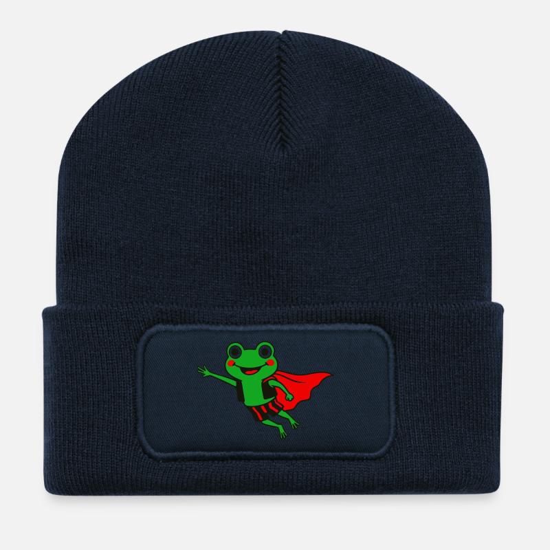 Héros grenouille dans le Cap - Beanie recyclé à patch - bleu marine