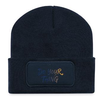 Do Your Thing Schriftzug Brush Lettering - Recycelte Patch Beanie - French Navy - Vorne