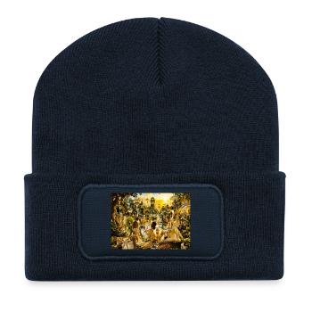 Golden Garden of Eden Designer EDITION - Recycled Patch Beanie - french navy - Front