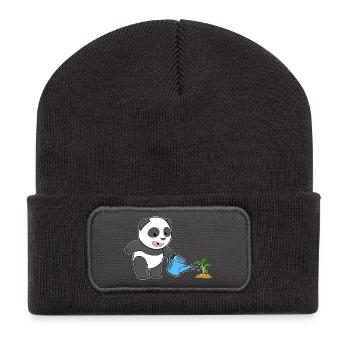 Panda Panda Bear Gardener Watering Can - Recycled Patch Beanie - dark grey - Front