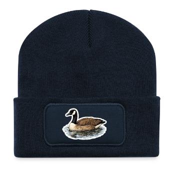 Kanadagans – Realistisches Vogelmotiv Natur Design - Recycelte Patch Beanie - French Navy - Vorne
