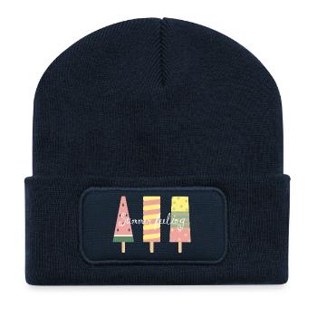 Sweet Summer Feeling - Recycelte Patch Beanie - French Navy - Vorne