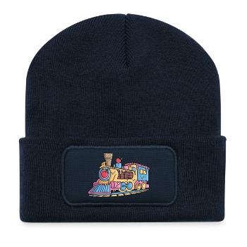 Dampflok Eiscreme Modelleisenbahn Eisenbahn - Recycled Patch Beanie - french navy - Front