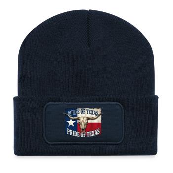 Texas Pride Horns Skull - Recycled Patch Beanie - french navy - Front