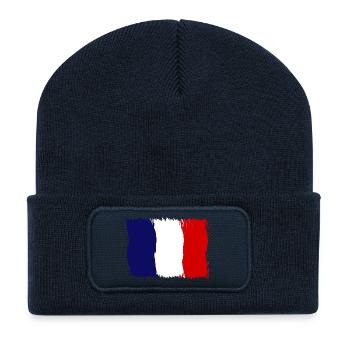 Frankreich Fanshirt für Frankreich Fans France - Recycelte Patch Beanie - French Navy - Vorne