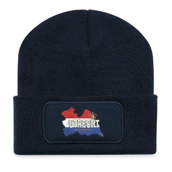 Utrecht aux Pays-Bas Souvenir Rétro Holland - Beanie recyclé à patch - bleu marine - Devant
