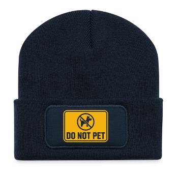 Ne caressez pas l’introverti à distance calme et antisocial - Beanie recyclé à patch - bleu marine - Devant