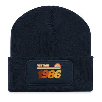 40 Years 1986 Rock Style T-Shirt - Recycled Patch Beanie - french navy - Front