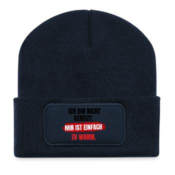 Mir Ist Einfach Warm - Recycelte Patch Beanie - French Navy - Vorne