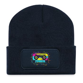 90er Kassette - Recycelte Patch Beanie - French Navy - Vorne