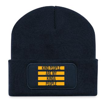 Les gens gentils sont mon genre de gentillesse - Beanie recyclé à patch - bleu marine - Devant