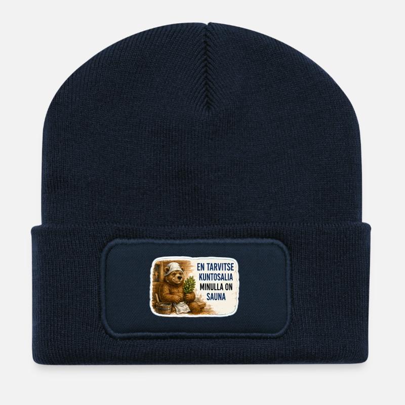 Minulla on sauna - Recycelte Patch Beanie - French Navy