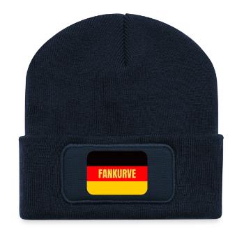 Deutschland Fankurve - Dein WM Fantrikot - Recycelte Patch Beanie - French Navy - Vorne