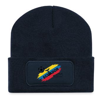 Équateur Football Maillot Supporter Ecuador Soccer - Beanie recyclé à patch - bleu marine - Devant