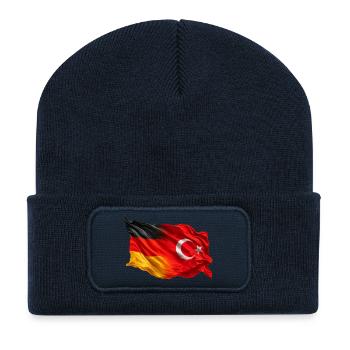 Drapeau allemand de la Turquie - Beanie recyclé à patch - bleu marine - Devant