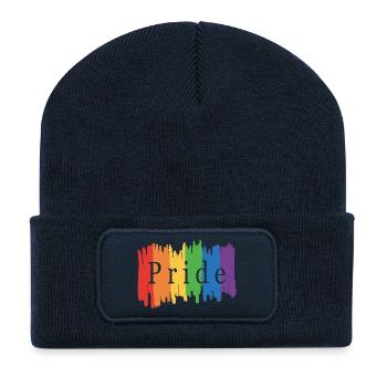 Regenbogenfahne Pride Month - Recycelte Patch Beanie - French Navy - Vorne