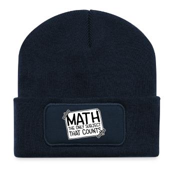 Les mathématiques La seule matière qui compte Nerd Mathe Logo - Beanie recyclé à patch - bleu marine - Devant