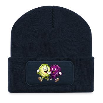 Fröhliche Kohlköpfe - Recycelte Patch Beanie - French Navy - Vorne