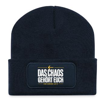 Das Chaos Gehört Euch Rentner Ruhestand Spruch - Recycelte Patch Beanie - French Navy - Vorne