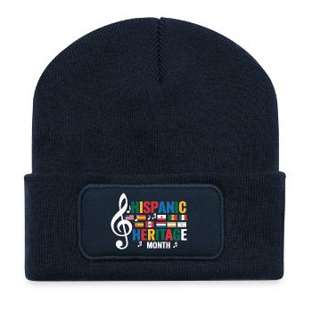 Mois du patrimoine hispanique Célébration de la diversité - Beanie recyclé à patch - bleu marine - Devant