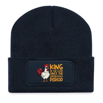 Élevage de coqs, volaille, poulet - Beanie recyclé à patch - bleu marine - Devant
