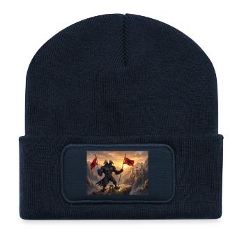 Aigle albanais - Beanie recyclé à patch - bleu marine - Devant