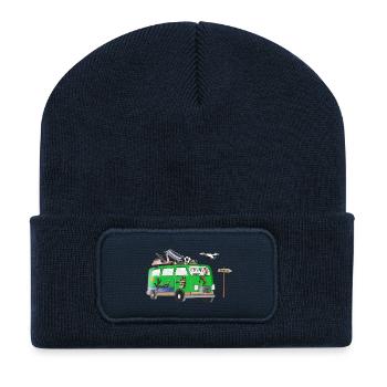 Italien Camper Motiv Vanlife Camping Urlaub - Recycelte Patch Beanie - French Navy - Vorne