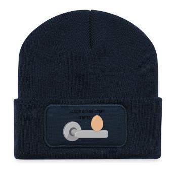 Käsiger Michael T-Shirt - Recycelte Patch Beanie - French Navy - Vorne