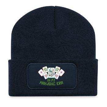 Mahjong Spiel Social Club Mahjong Ära - Recycelte Patch Beanie - French Navy - Vorne