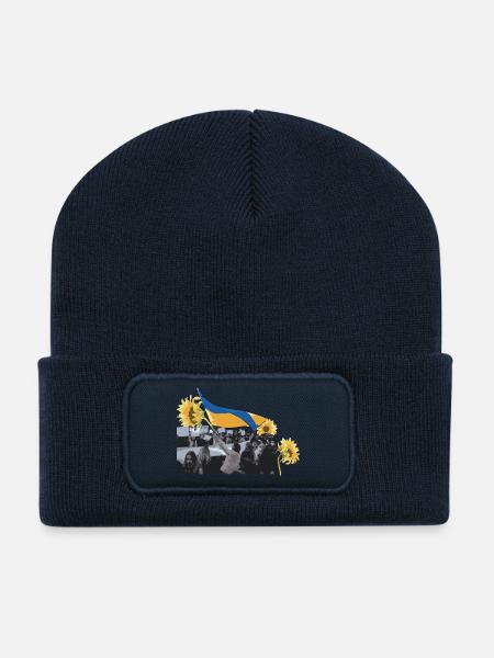 Maidan-Sonnenblumenrevolution Ukraine - Recycelte Patch Beanie - French Navy