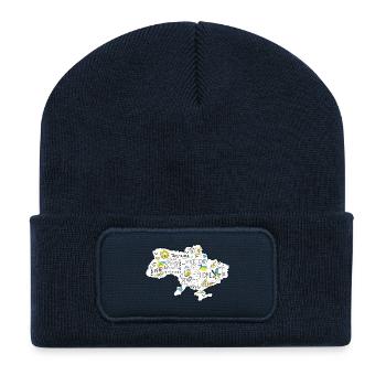 Ukraine Victory Doodle-Karte - Recycelte Patch Beanie - French Navy - Vorne