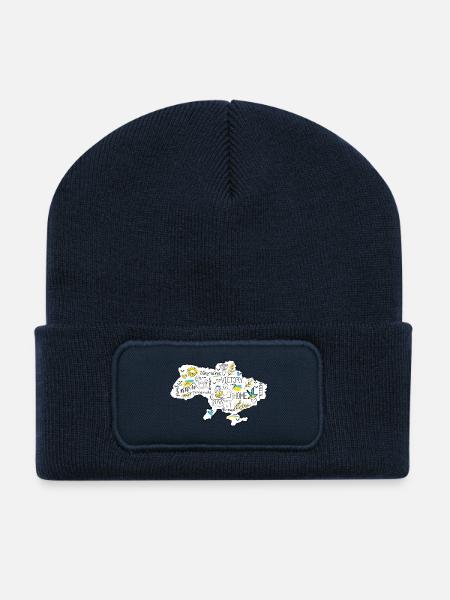 Ukraine Victory Doodle-Karte - Recycelte Patch Beanie - French Navy