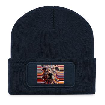 Psychedelic Staffie - 128 - Recycled Patch Beanie - french navy - Front