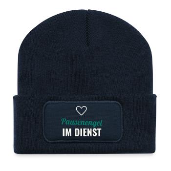 Angel on duty – gift for teacher - Recycled Patch Beanie - french navy - Front