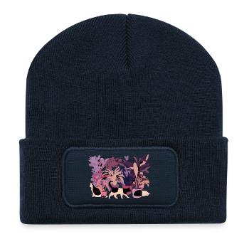 KATZEN UND PFLANZEN - Recycelte Patch Beanie - French Navy - Vorne