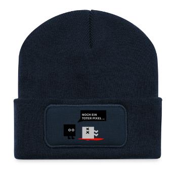 dead pixel_german - Recycelte Patch Beanie - French Navy - Vorne
