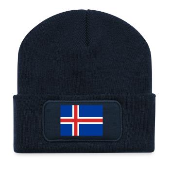 island, iceland, fahne, flagge - Recycelte Patch Beanie - French Navy - Vorne