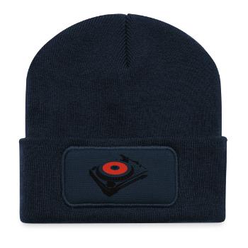 VINYL RULES - Beanie recyclé à patch - bleu marine - Devant