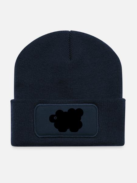 Un mouton noir - Beanie recyclé à patch - bleu marine