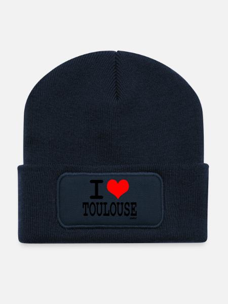 i love Toulouse - couleurs personnalisables - Beanie recyclé à patch - bleu marine