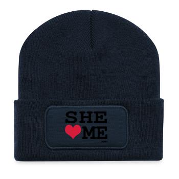 she loves me by wam - Recycelte Patch Beanie - French Navy - Vorne