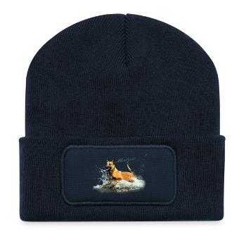 Malinois-Wasserratte - Recycelte Patch Beanie - French Navy - Vorne