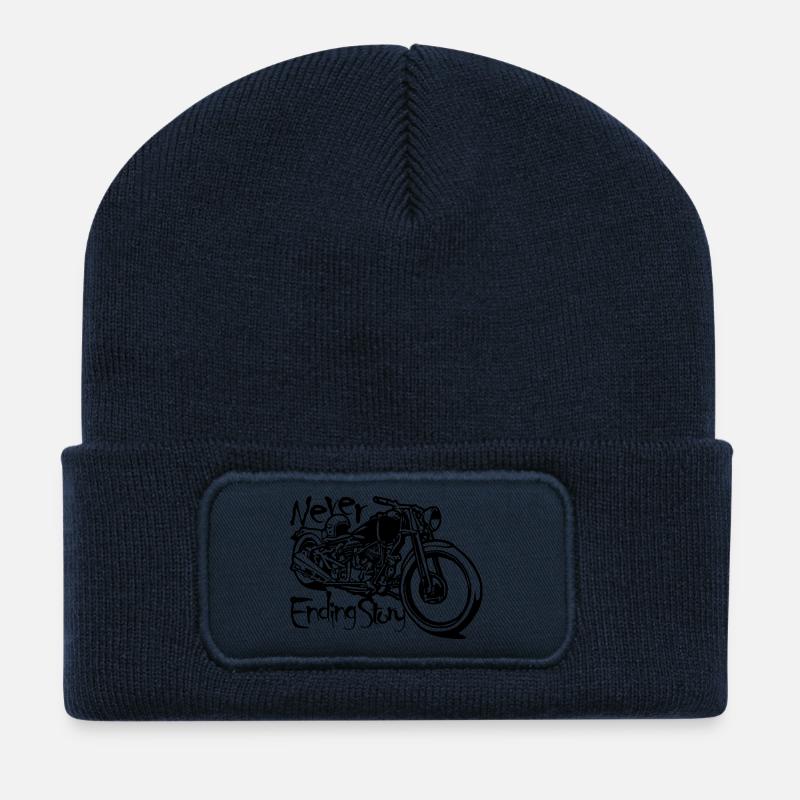 Never ending story - Beanie recyclé à patch - bleu marine