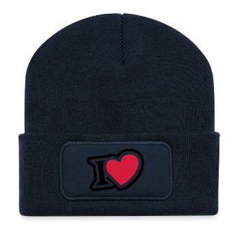 I love 2clr - Recycelte Patch Beanie - French Navy - Vorne
