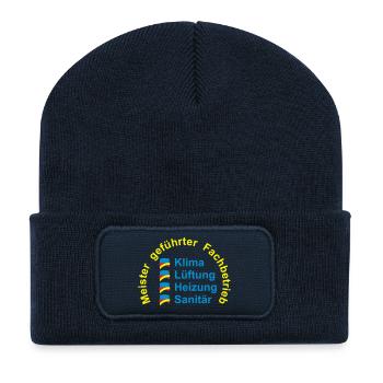 Klima Lüftung Heizung Sanitär - Meister - Recycelte Patch Beanie - French Navy - Vorne