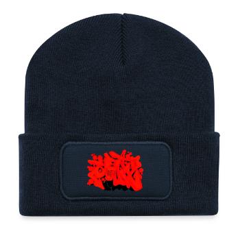 Graffiti SAD - Beanie recyclé à patch - bleu marine - Devant