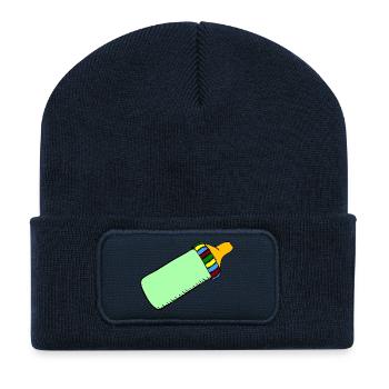 Flasche - Recycelte Patch Beanie - French Navy - Vorne